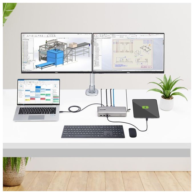 StarTech.com Docking Station Usb4 Usb-c 40gbps Doppio Video Hdmi Fino a 2x 4k 60hz 4:4:4 (rgb) O 2x 4k 120hz 4:2:2 Dock Multi Monitor 6x Usb 2.5gbe 100W Pd