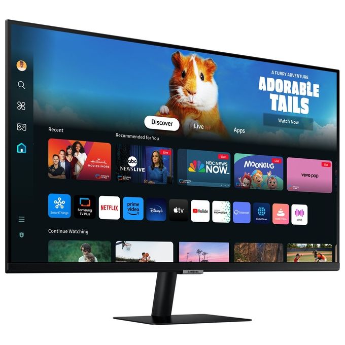 Samsung Smart Monitor M5  S27DM500 Nero - 27'' Display VA, FHD (1920 x 1080), 60Hz, 4ms, Inclinabile, 2 x HDMI (1.4), 2 x USB-A, Smart TV, Gaming Hub