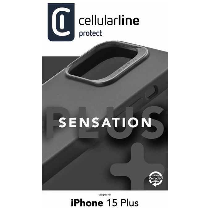 Cellular Line Cover Sensation per iPhone 15 Plus Nero