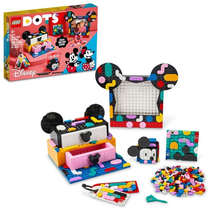 LEGO 41964 DOTS Il Kit Back to School di Topolino e Minnie Set Creativo con 669 Pezzi 10 Tessere Esclusive colore Multicolore