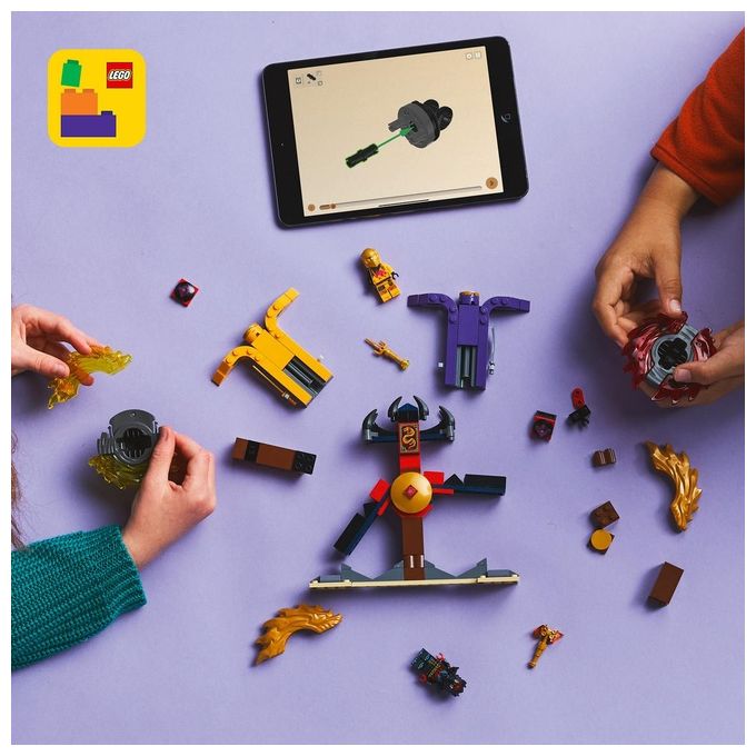 LEGO NINJAGO Battle Pack Draghi dello Spinjitzu - 2 Trottole Giocattolo Tempio Costruibile Elementi di Potere e 2 Minifigure Giochi per Bambini e Bambine da 6 Anni da La Rivolta dei Draghi 71826
