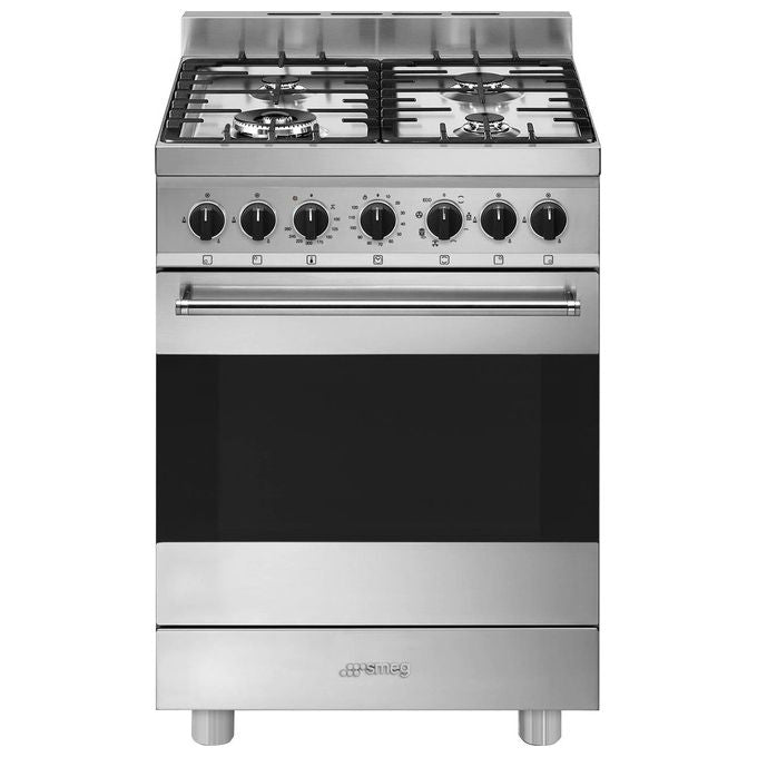 Smeg B61GMX2 Cucina a Gas 60x60cm 4 Fuochi Forno Multi8 Classe Energetica A Inox