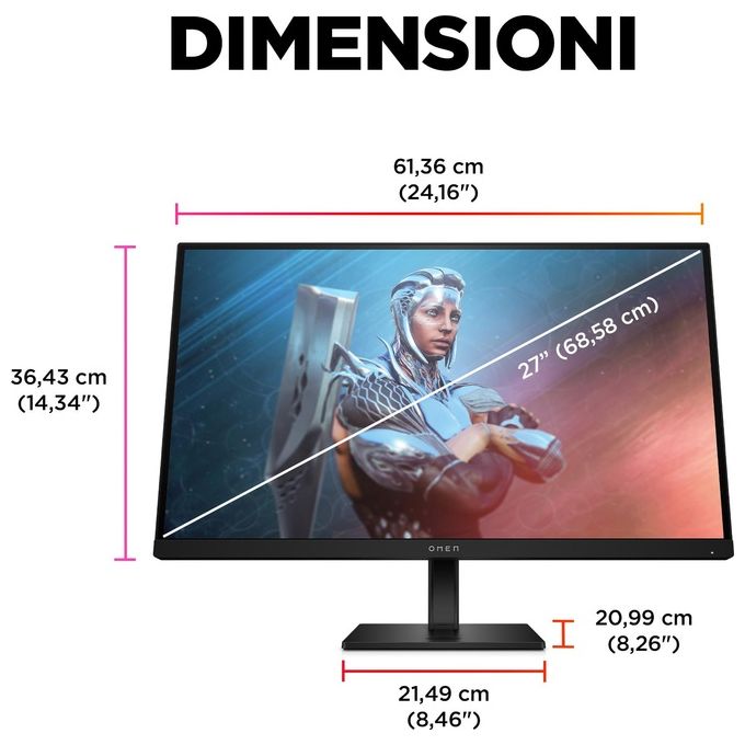 HP OMEN by HP 27 Monitor PC 27'' 1920x1080 Pixel Full HD Nero
