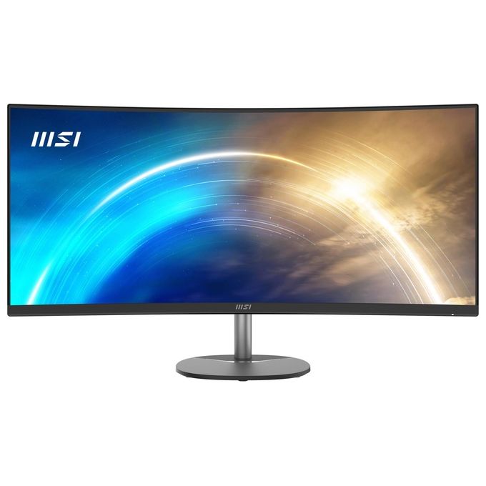 MSI PRO MP341CQ Monitor Curvo 34'' UWQHD (3440 x 1440), Pannello 21:9, 100 Hz, 1 ms (MPRT), Anti-Flicker, Less Blue Light, Speaker integrati, 2x HDMI 2.0b, 1x DP, VESA 100x100, Nero