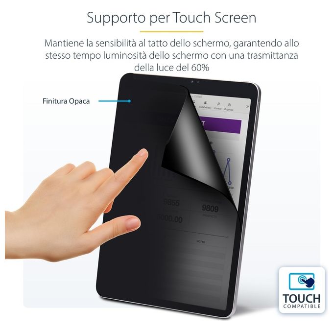 StarTech.com Filtro Privacy per iPad Pro da 129'' 3ª Generazione e Successive Abilitato al Touch Opaco