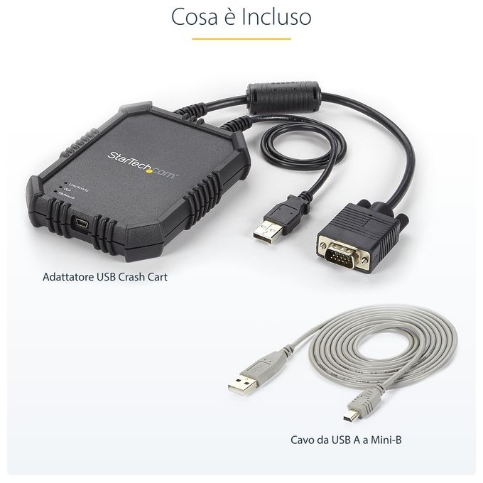 Startech.com Adattatore crash cart portatile per PC con alloggiamento antiurto - Console KVM USB con trasferimento di file e Acquisizione Video