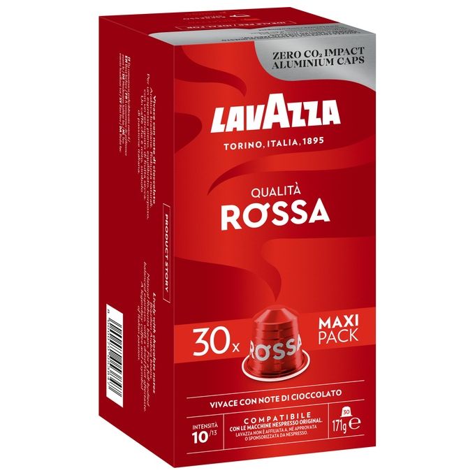 Lavazza LVRS30CAP Qualita' Rossa Capsule Caffe' Compatibili Nespresso Original 30 Capsule Intensita' 10 171 Kg
