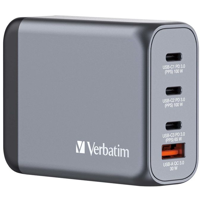 Verbatim GNC-100 Caricatore Universale Nero-Grigio AC Ricarica Rapida Interno