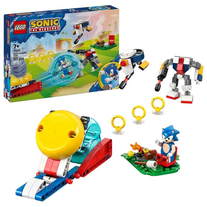 LEGO Sonic Duello al Falo' di Sonic Giochi d'Avventura per Bambini e Bambine da 7 Anni in su con Personaggi del Videogioco tra cui 2 Robot Giocattolo Idea Regalo di Compleanno per Gamer 77001