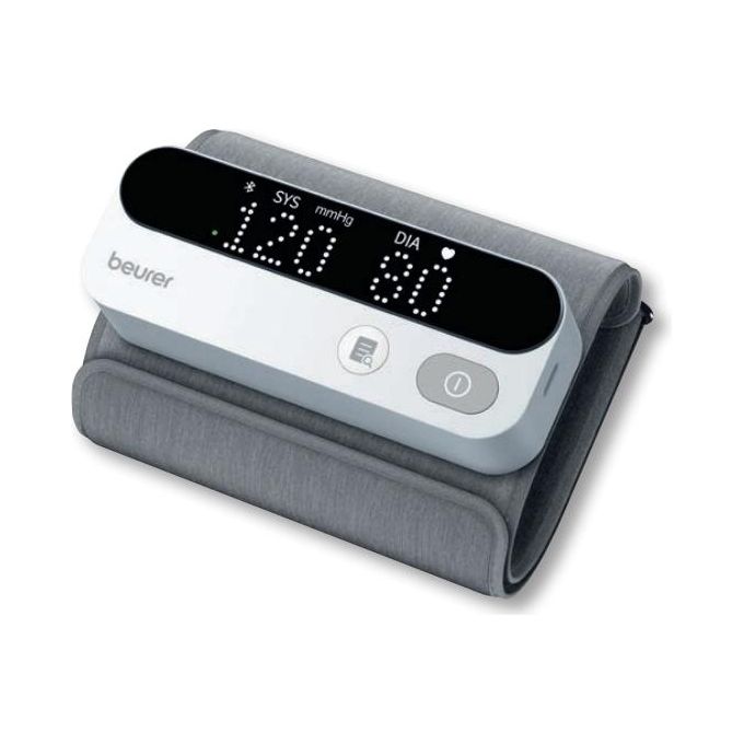 Beurer BM 59 - Misuratore di pressione da braccio, oscillometrico, rilevamento aritmie, doppio bracciale incluso, funzione voce, memoria per 2 utenti x 60 misurazioni, display LCD retroilluminato, alimentazione a batterie