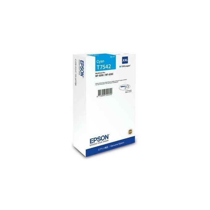 Epson W128925091 Cartuccia d'inchiostro originale T7542 XXL 69 ml rendimento 7000 pagine colore Ciano