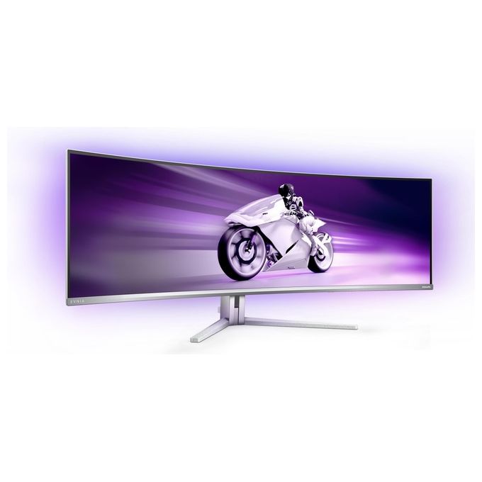 Philips Evnia 49M2C8900L Monitor da gioco curvo OLED DQHD da 49 pollici 144 Hertz 003 ms GtG HDR400 Ambiglow (5120x1440 HDMI 2.1 DisplayPort 1.4 USB-C Hub USB) bianco