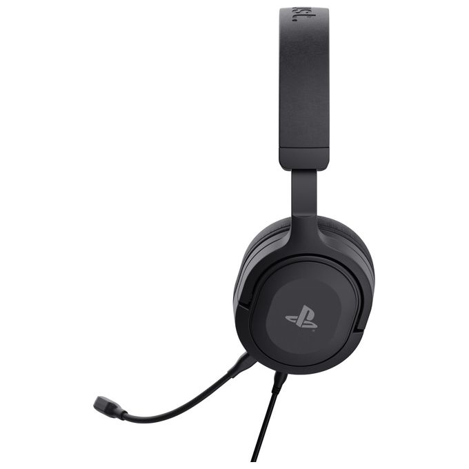 Trust Gaming GXT 498 Forta Cuffie Ecosostenibile PS5 e PS4 con Licenza Ufficiale PlayStation 5 Over-Ear Cavo da 1.2mt Microfono Staccabile Jack Audio 3.5mm Nero