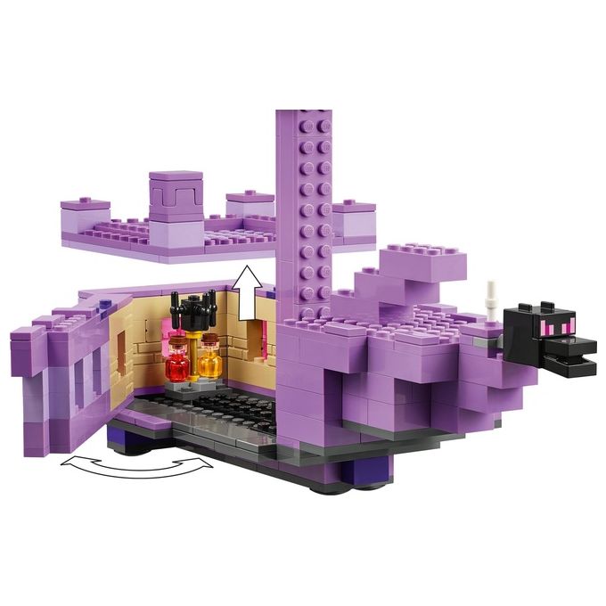 LEGO Minecraft L'Enderdrago e la Nave dell'End Giocattolo del Bioma con Drago Personaggi Mob e Accessori Giochi d'Avventura per Bambini e Bambine da 8 Anni Idea Regalo Fan del Videogioco 21264