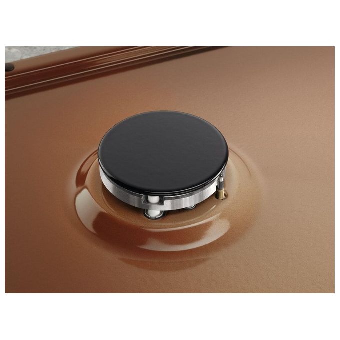 Electrolux KGS6404T Piano Cottura a Gas Slim Profile 4 Zone Speed Burner Bruciatore Wok Sicurgas 60 cm Terra di Francia
