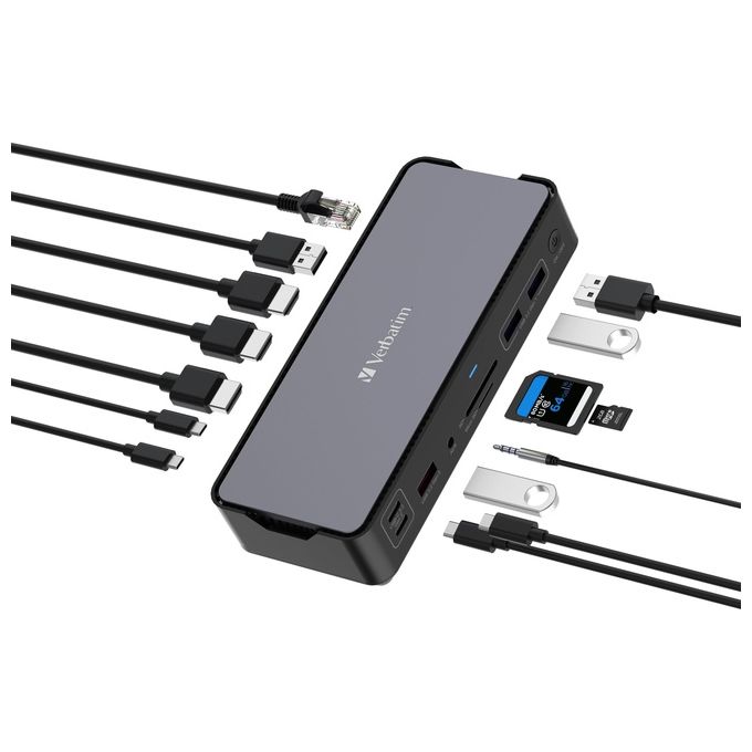 Verbatim CDS-15 Cablato USB 3.2 Gen 1 Type-C Nero-Grigio