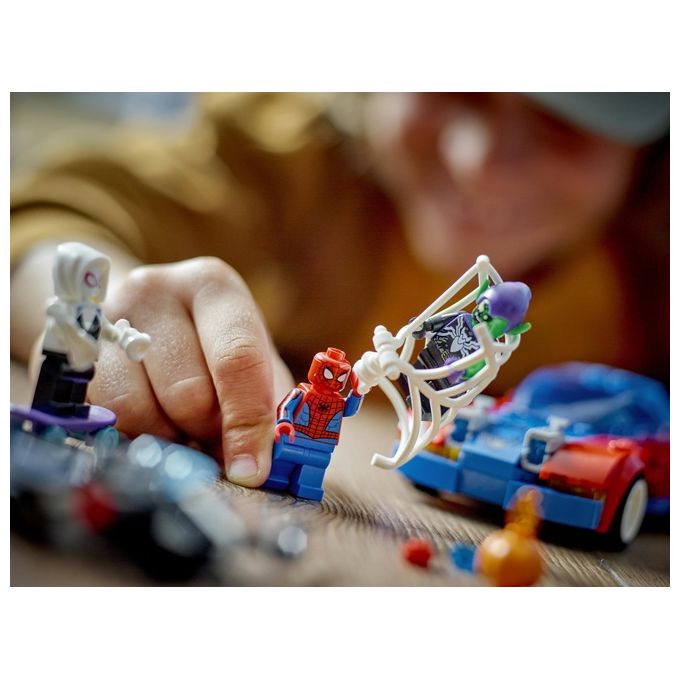 LEGO Marvel 76279 Auto da Corsa di Spider-Man e Venom Goblin, Gioco per Bambini di 7+ Anni, Veicoli Giocattolo dei Supereroi