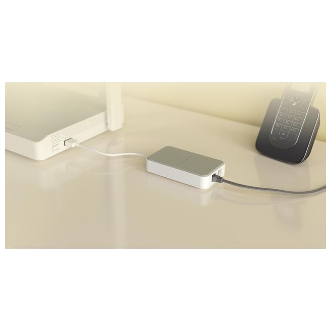 Keenetic Linear Kn-3110 Adattatore Voip 2 Porte Fxs Rj11 Compatibile con Tutti gli Operatori