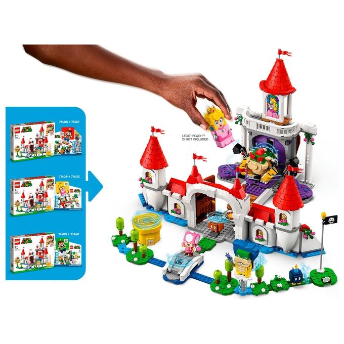 LEGO 71408 Super Mario Pack Espansione Castello di Peach 1216 pezzi 5 personaggi inclusi (48x37x9 5 cm) colore Nero