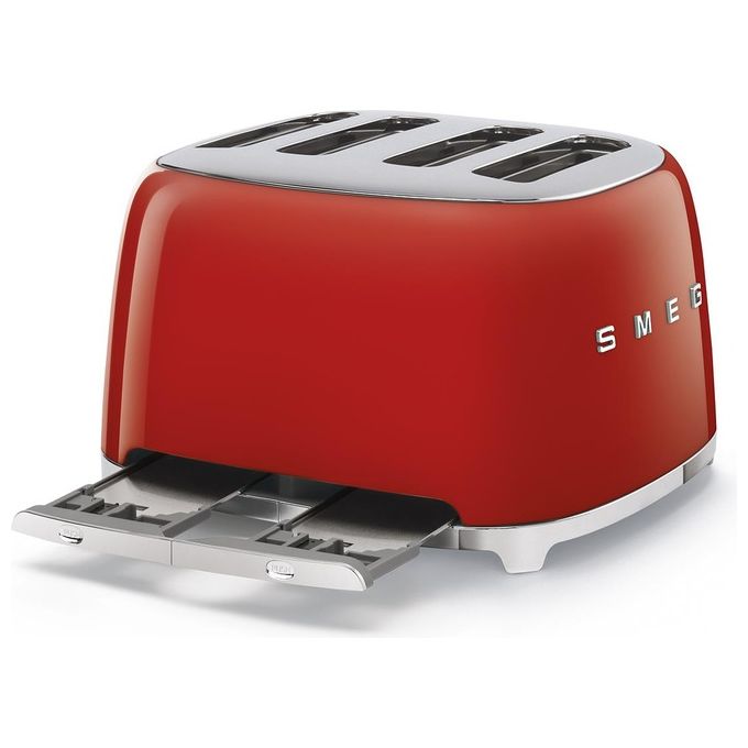 Smeg TSF03RDEU Estetica 50's Style Tostapane 4 Fette 6 Livelli di Doratura Rosso