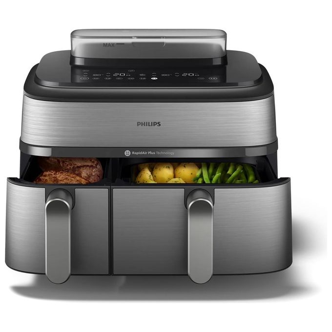 [ComeNuovo] Philips Airfryer Serie 5000 Friggitrice ad aria con doppio cestello 9.0 Litri e cottura a vapore