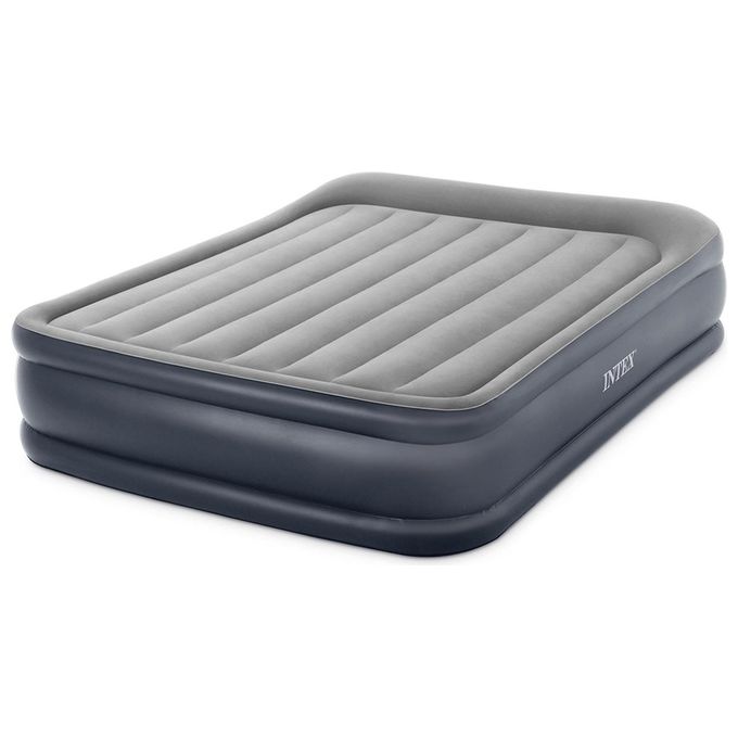 Intex 64136ND Materasso Dura-Beam Pillow Rest Deluxe Matrimoniale Bicolore con Pompa Elettrica Incorporata 152x203x42 cm