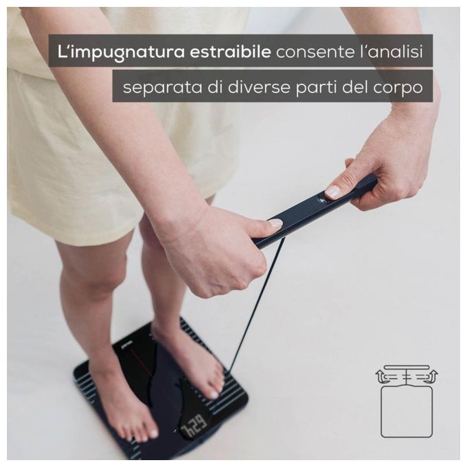 Beurer BF 990 WIFI Bilancia diagnostica Wi-fi e Bluetooth - con unita' estraibile per analisi incrociata (controllo accurato delle diverse parti del corpo) - 25 valori relativi alla salute sempre sotto controllo nell'app beurer Health Manager Pro - con ca