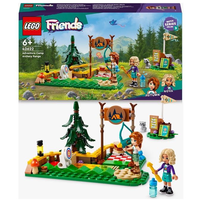 LEGO Friends Tiro con l'Arco al Campo Avventure Giochi Sportivi per Bambine e Bambini da 6 Anni in su con Arco e Frecce Giocattolo 2 Mini Bamboline e un Procione Idee Regalo di Compleanno 42622