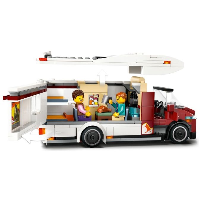 LEGO City Camper Van delle Vacanze d'Avventura - Veicolo Giocattolo da Costruire Giochi per Bambini e Bambine da 6 Anni con 3 Minifigure e Accessori - Idee Regalo per Compleanni e Feste - 60454