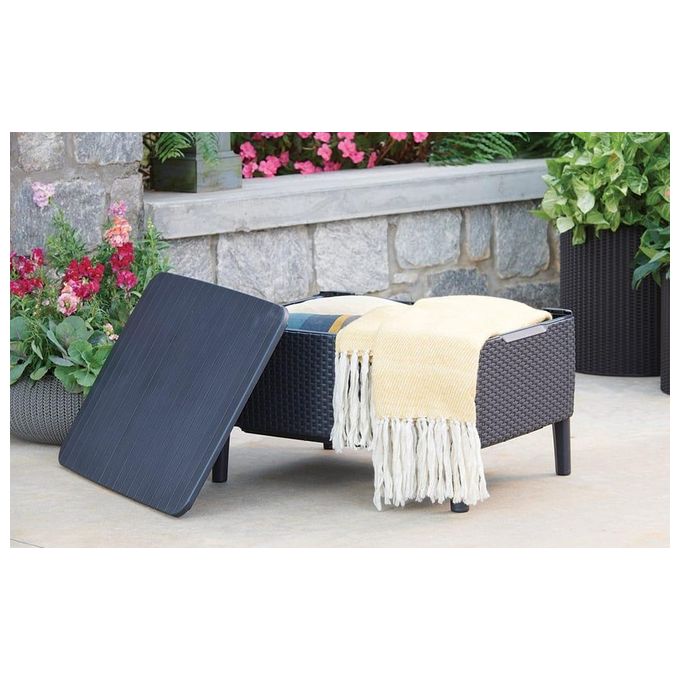 Keter Set da Giardino Salemo Lounge Composto da 2 Poltrone, Divano a 2 Posti e Tavolino, Grafite