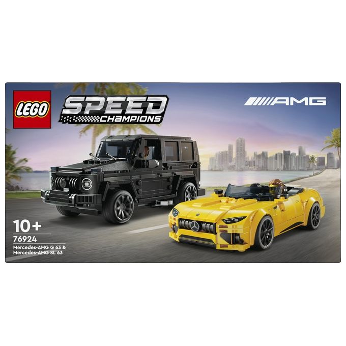 LEGO Speed Champions Mercedes-AMG G 63 e Mercedes-AMG SL 63 Macchine Giocattolo da Costruire 2 Modellini di Auto per Bambini e Bambine da 10 Anni con Minifigure di Piloti Regalo di Compleanno 76924
