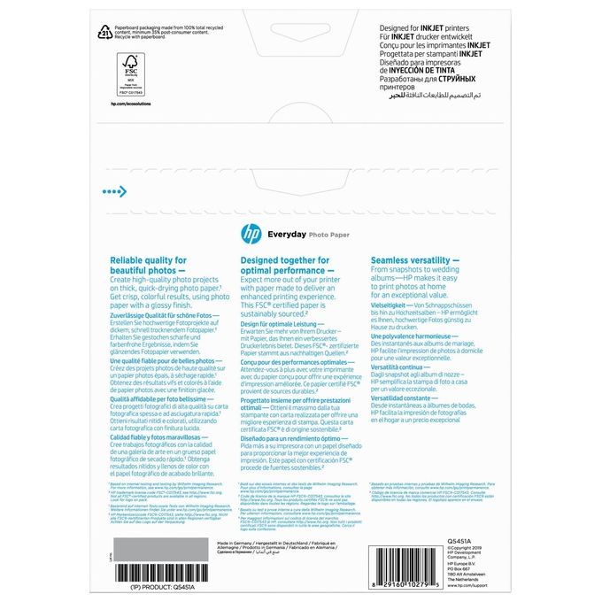 Hp Carta Foto Semi-lucida A4 (25fg)