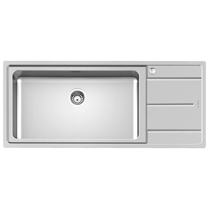Foster 3216 052 Standard EVO Lavello Acciaio Inox Spazzolato da incasso Gocciolatoio a Destra 1 Vasca 116x50cm