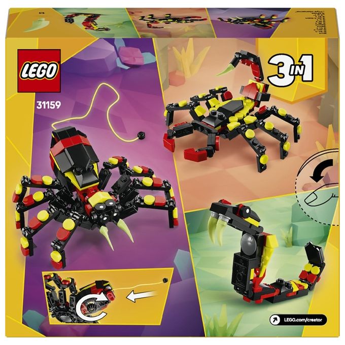 LEGO Set Animali Selvatici 31159 Ragno Trasformista Creator 3 in 1 Modellismo Creativo e Divertente per Appassionati di Costruzioni
