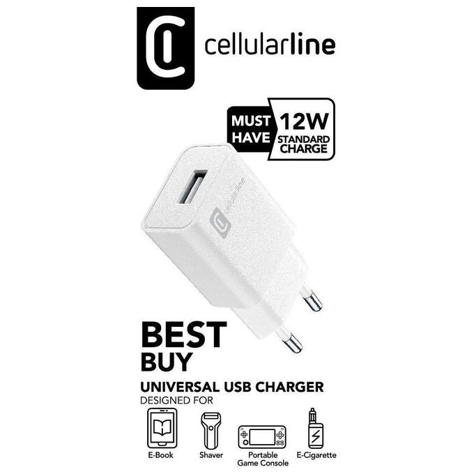 Cellular Line Caricabatterie 12W Bianco