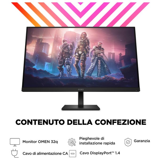 HP OMEN by HP 32q Monitor PC 31.5'' 2560x1440 Pixel Quad HD Nero