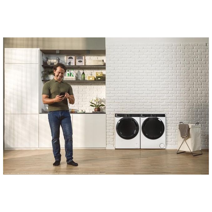Hoover H-WASH 700 H7W 610MBC-S - Lavatrice a carica frontale 10 kg, 1600 rpm, Classe A, Motore Inverter, Programma Auto Care, (85x60x57 cm), Bianco