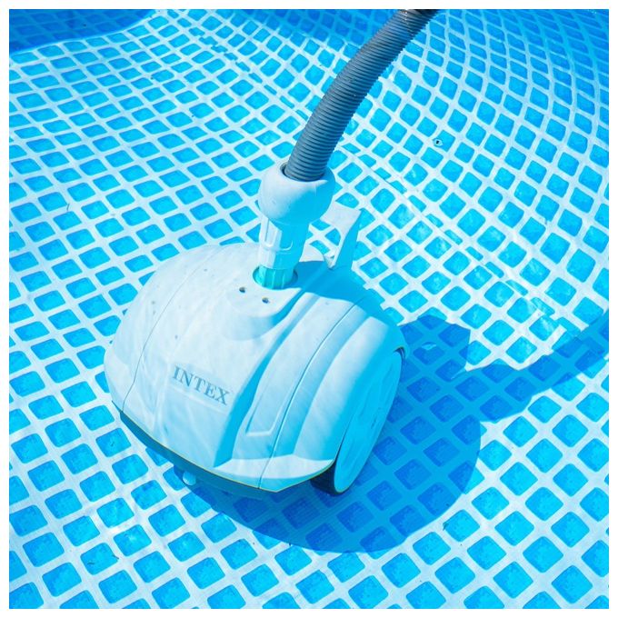 Intex 28007EX ZX50 Robot Pulitore Automatico Piscine Fuori Terra fino a 488 cm Pompa 3407 5678 L-h Tubo 6,50 m colore Bianco