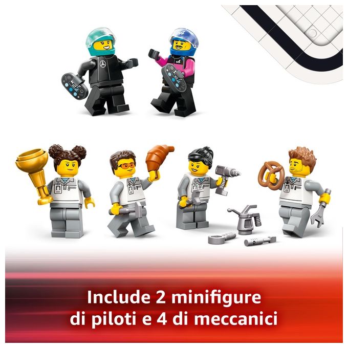 LEGO City Formula 1 Garage con monoposto Mercedes-AMG e Alpine F1 60444