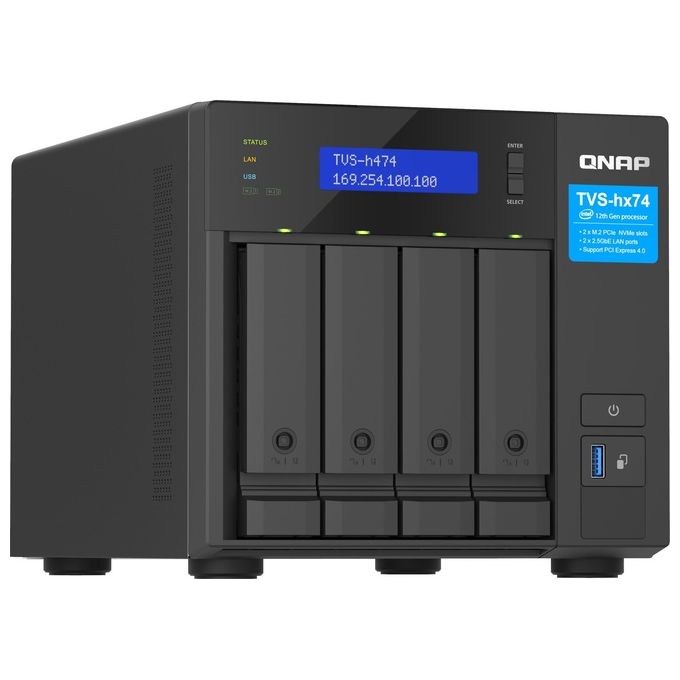 Qnap TVS-H474 NAS Tower Collegamento Ethernet LAN Nero G7400