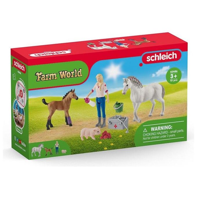 Schleich Farm World Veterinario con Puledro e Cavallo