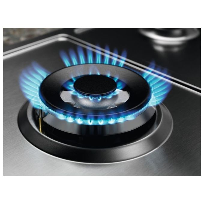 Electrolux KGS6436SX Piano Cottura a Gas 4 Fuochi Griglie in Ghisa Bruciatore Tripla Corona 60 cm Acciaio Inox
