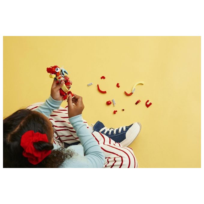 LEGO Creator 31145 3in1 Drago Rosso, Giochi per Bambini di 6+ Anni, Action Figure Ricostruibile in Pesce e Fenice Giocattolo