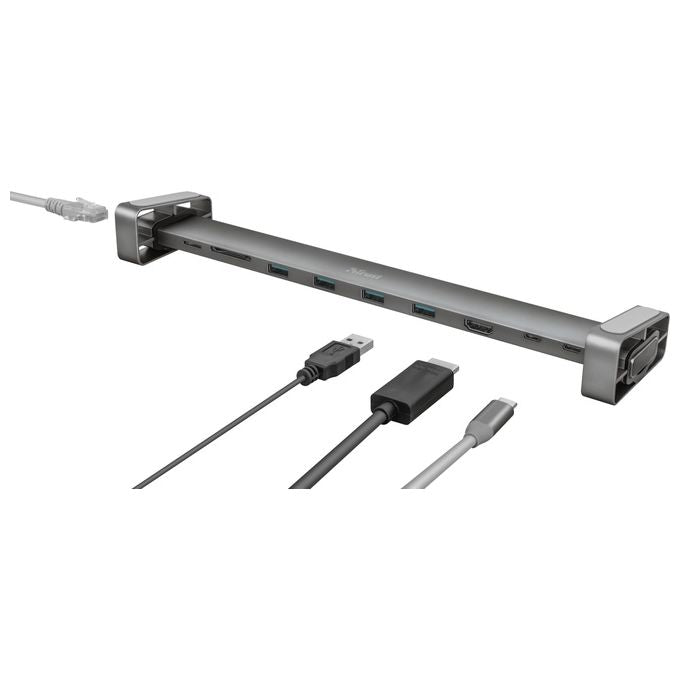 Trust Dalyx Hub Cablato Usb 3.0 Type-C Alluminio