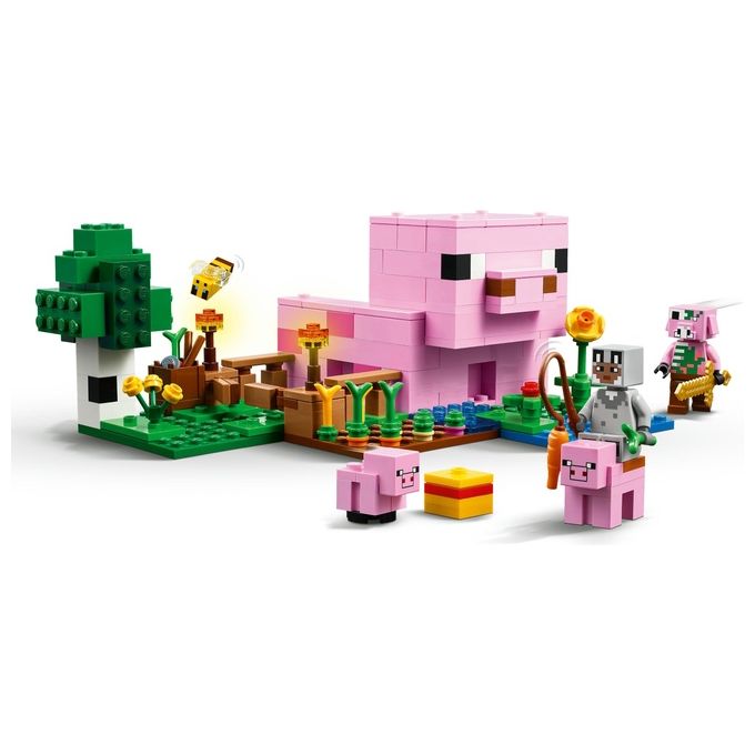 LEGO Minecraft La Casa del Maialino Gioco di Ruolo per Bambini e Bambine da 7 Anni in su con Personaggi Animali Giocattolo e Fattoria da Costruire Idea Regalo Didattica dal Videogioco 21268