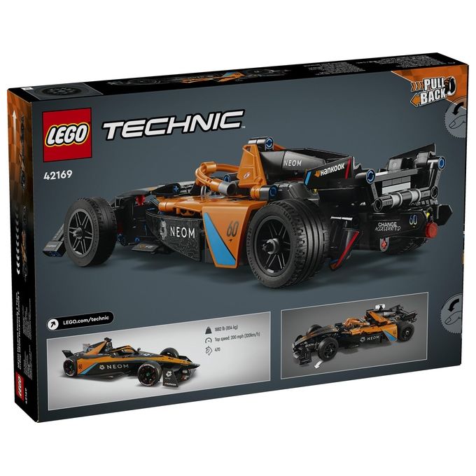 LEGO Technic 42169 NEOM McLaren Formula E Race Car, Macchina Giocattolo per Bambini 9+, Modellino di Auto F1 da Costruire