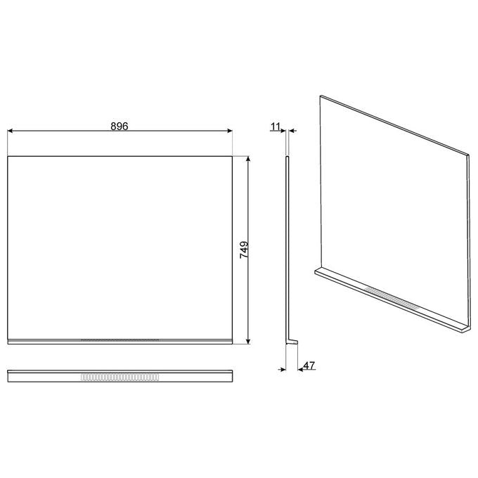 Smeg KIT90X9-1 Schienale per Cucine Concerto 90x75 cm Inox