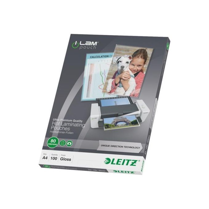 Leitz Confezione 100 pouches udt a4 80micron
