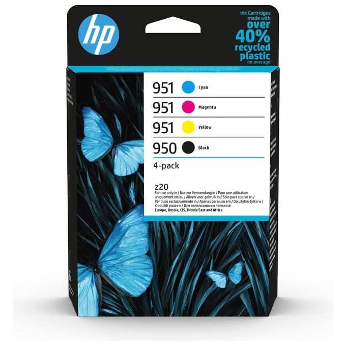 HP 950-951 Cartuccia d'Inchiostro Originale 4 Pezzi Resa Standard Nero-Ciano-Magenta-Giallo
