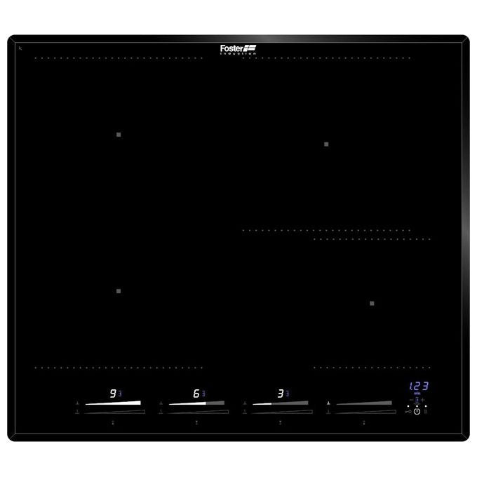 Foster 7381 645 Serie KE Induction Piano Cottura a Induzione in Vetroceramica 4 Zone Touch Control 9 Livelli di potenza Powerboost 58 cm Nero